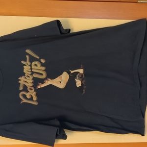 Cockpit USA Bottoms Up Pin Up Girl Graphic Black Vintage T-Shirt Size 2XL